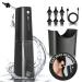 Electric Ear Wax Removal Water Powered Ear Cleaner with 6 Reusable Replacement Tips - Safe & Effective for Ear Irrigation Flushing System - Ear Flushing kit for Adults (Black)