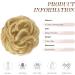 FESHFEN Messy Bun Hair Piece | Synthetic Wavy Curly Chignon Ponytail Extension | Strawberry Blonde & Bleach Blonde | 38g - 1PCS - Buy Online on GoSupps.com