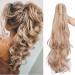 Sego 50cm hair part braid ponytail ponytail hair extension clip in extensions voluminous claw on synthetic hair wavy golden mix blonde 24 "(60cm) -150g ponytail golden mix bleach blonde