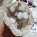 Natural Crystal Rough 1pc Natural White Agate Geode Slice Quartz Crystal Cluster Minerals Specimen Home Office Decoration Talla nica As Shown 1.97in