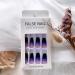 Shop Long Press on Nails - Purple & Black Gradient Coffin Style | Reusable Acrylic French False Nails for Women & Girls - Buy Online on GoSupps.com