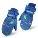 XIAOHAWANG Kids Ski Gloves Baby Boys Winter Dinosaur Glove Toddler Girls Waterproof Mittens 2-8 Years Royal Blue Dinosaur 2-4 Years