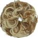Ginger Brown Mix Bleach Blonde Messy Bun Scrunchie Hair Extension | Curly Wavy Updo Chignon Ponytail Accessory for Women and Girls - Buy Online on GoSupps.com