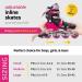 New Bounce Adjustable Inline Skates | Pink Medium (3-6 US) | 4 Wheel Blades Roller Skates for Kids and Adults | Outdoor Rollerskates for Girls and Women | Beginners & Advanced - Buy Online on GoSupps.com