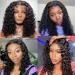 4x4 Water Wave Lace Front Wigs for Black Women Brazilian Virgin HD Lace Closure Wigs Human Hair Water Wave Clourse Wig Human Hair Pre Plucked 180% Density Natural Color (14 Inch) 14 Inch 4×4 water wave