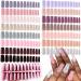 360PC Medium Square Press on Nails Colored False Nails Straight Full Cover Acrylic Tips Manicure DIY Artificial Fake Fingernails 15 Colors for Women Girls Glossy Square Medium