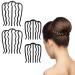 WLLHYF 4 PCS Hair Fork Clip Hair Side Combs U Shaped Messy Updo Bun Hair Pin Teeth Pins Stick Vintage Meatball Hair Styling Tool Accessories for Women Girls 4 PCS Black