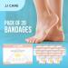 JJ CARE Hydrocolloid Heel Blister Bandages - Pack of 20 | Sterile, Waterproof Blister Pads for Feet | Blister Plaster for Healing and Prevention - Buy Online on GoSupps.com