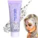 Body Glitter Gel 50ml Face Glitters Body Gel Sequins Shimmer Liquid Eyeshadow Mermaid Sequins Sparkling Chunky Body Lotion Glitter Liquid for Face Body Eye Hair Nail DIY Makeup Decoration-Silver#05 05#Silver