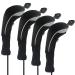 Andux 4pcs/Set Long Neck Golf Hybrid Club Head Covers Interchangeable No. Tags Pack of 4 CTMT-01 Gray