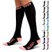 SB SOX compression stockings (20-30mmhg) men & women - best stockings run medicine athlete edema diabetics varicose veins travel pregnancy shin rails black / pink l