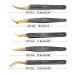 5-Piece Eyelash Extension Tweezers Set for Professional Lashes - Curved Tip Precision Tweezers for Volume Fans, Black Gold - Buy Online on GoSupps.com