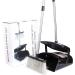 Indoor Upright Broom and Dustpan Set with Lid - Long Handle Sweeper for Home, Office, Kitchen, Garden - Ideal for Pet Hair - Dark Black - Buy Online on GoSupps.com