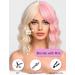 WOKESTAR Bob Curly Wig 12 Blonde Pink Highlights | Short Synthetic Wavy Wig for Women - Buy Online on GoSupps.com