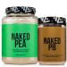 NAKED Pea Protein Powder 2LB (30 Servings) PB Powdered Peanut Butter 1.5LB (45 Servings) Vegan Bulk Non-GMO Gluten Free Soy Free