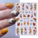 8 Sheets Pumpkin Nail Art Stickers | 3D Self-Adhesive Autumn Leaves & Harvest Designs | Thanksgiving Nail Decals for Women & Girls - Buy Online on GoSupps.com
