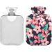 NAANLE 1L Hot Water Bottle with Cherry Flower Cover - Pain Relief & Cold Therapy for Back Hand and Foot Warmth - Buy Online on GoSupps.com