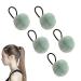 Hairband for Girls | Chic Furry Ball Hair Ties Chic Pompom Hair Rope for Ponytail Fashionable Girls Hair Accessories for Daughter Sister Green