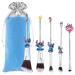 Stitch Makeup Brush Set 5Pcs with Storage Bag Cartoon Theme Cosmetic Eyeshadow Face Cosmetic Brushes for Powder Eyeshadow Blushes Lips Gifts for Girl Women Birthday Gifts (Style 1)