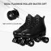 High-top Double Row Roller Skates - Women's Size 9/Men's Size 8 - PU Leather/Suede/Glitter - Indoor/Outdoor Derby Skate - Fast Braking - Black - Buy Online on GoSupps.com
