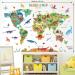 Dinosaur World Map Kids Wall Stickers - Educational & Removable Decals for Nursery & Bedroom Decor - Buy Online on GoSupps.com