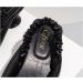 Women's Woven High Heel Crossknot Sandals - 10 Wide Black - Buy Online on GoSupps.com