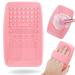Makeup Brush Cleaning Mat  Silicone Make up Brush Cleaner Pad  Paint Brush Cleaner Tool with Back Strap  Portable Beauty Makeup Washing Tool Makeup Brushes for All Brushes (Pink)