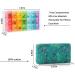 Weekly Pill Organizer 3 Times a Day | Travel Pill Case with Quilted Zipper Bag | 7 Day Vitamin & Medicine Organizer - Green Butterfly - Buy Online on GoSupps.com