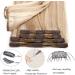 Clip-in real hair extensions double 8-piece set Remy hair honey blonde/ light blonde #18p613 12 inches (30 cm) 115 g - Buy Online on GoSupps.com