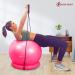 INTENT SPORTS Yoga Ball Chair  Stability Ball with Inflatable Stability Base & Resistance Bands  Fitness Ball for Home Gym  Office  Improves Back Pain  Core  Posture & Balance (65 cm) Pink - Buy Online on GoSupps.com