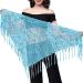 Guiran Hip Scarf for Belly Dance & Latin Dance - Fringes & Sequins One Size Blue - Perfect for Women - Buy Online on GoSupps.com