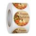 Heyfibro 500 Pcs Thanksgiving Stickers, 1.5" Harvest Pumpkin Round Label Stickers for Kids, Funny Fall Sticker Roll for Sealing, Packing & Parties Thanksgiving-pumkin