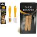 3pk Shoe Brush Set - Wooden Handle -Shoe Brushes for Suede & Nubuck Shoes - Double Sided Brush with Applicator and Buffing Brush - Shoe Shine and Polish Brush for Boots