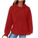 oelaio Oversized Hoodies for Women Trendy Casual Long Sleeve Cable Knit Pullover Cozy Sweaters Sweatshirt Chunky Drawstring Red Medium