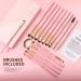 Docolor 15Pcs Eye Makeup Brushes Set - Professional Synthetic Eyeshadow Blending and Eyeliner Brushes with Soft Hairs for Premium Eye Makeup (Pink) - Buy Online on GoSupps.com