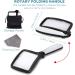 Folding Handheld Magnifying Glass with Dimmable LED Light - 3X Large Rectangle Reading Magnifier for Seniors with Macular Degeneration - Ideal for Newspaper, Books, Small Print - Lighted Gift for Low Vision - Black and White - Buy Online on GoSupps.com