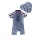 BONVERANO Baby Boys Swimsuit 18-24 Months | Short-Sleeve Zipper One Piece Swimwear with UPF 50+ Sun Protection | Anchor Design - Buy Online on GoSupps.com