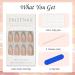 Gradient Almond False Nails - Short 24Pcs Nude Pink Fake Nails with Nail Glue - French Nail Tips for Women and Girls - Buy Online on GoSupps.com