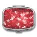 Pill Box Valentine's Day Love Heart Print 2 Compartment Medicine Pill Case Pill Organizer Decorative Metal Portable Pill Box for Pocket Or Purse