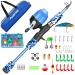 Fishing set for children fishing set for children fishing rod set for children with fishing reel and bait set blue 1.5M