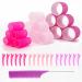 Dadapanghu curling winder set 37 pieces curly winder large self -adhering hair rollers with 18 brackets and 1 combs hair winders curl without heat for long medium small hair (64/48/32mm)