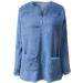 AMhomely Women's Double Fleece Hooded Jumper - Plus Size V Neck Sweatshirt with Pocket - Blue L - Buy Online on GoSupps.com