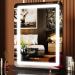 Gvnkvn 18 x 22 Vanity Mirror with Lights  LED Makeup Dimmable Mirror with Lights  Lighted /Light up Mirror  Smart Touch 3 Colors Dimmable Black Led-black 18WX22L