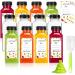 Lot de 12 bouteilles de jus de 355 ml avec couvercles r utilisables en plastique pour jus lait smoothie fruits autocollants