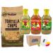 Tortilla Chips (1.13kg) With Del Primo Mexican Salsa Sauces (3 x 510g) - Red Green And Guacamole Boxed Treatz