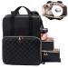 ELCUPA Nail Polish Organizer Backpack Holds 84-93 Bottles and a Nail Lamp Nail Tech Storage Case Large Nail Polish Bag with 3 Removable Boxes and Tools Organizer Sections(Black)