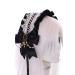 C-04-6 Black Maid Lolita Headband with Bow Pearl Chain Gothic Hair Accessory Headband