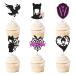 Keaziu 24 Pack Wednes-day Birthday Cupcake Toppers Fantasy Horror Thing Wednesday Cupcake Picks Bat Girl Home Cake Decorations Wednes-day Boys Girls Birthday Party Cake Supplies Black