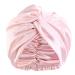 100% mulberry lide women night hat sleeping cap silk hood good for the hair soft silk bonnet silk hood adjustable double layers bonnet silk care head hood (scarlet red)