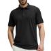 MIER Men's Golf Polo Shirts Regular-fit Fashion Casual Collared T-Shirts Black Large